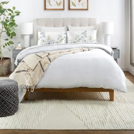 YIYEA Pillow Cases Standard Size Set of 4, Ultra Soft 1800TC Hotel Quality Double Brushed Microfiber Embroidered Pillowcases and Floral Pillow Covers, Envelope Closure, Fade Resistant (20"x26")