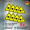 Pack of 8 Warning Stickers 6 x 5 cm Volume