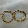 Gold Plated Sterling Silver Twisted Rope 25mm Creole Hoop Earrings