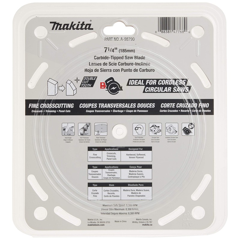Makita A-98790 7-1/4" CT Blade 44CT 5/8" for Wood 1