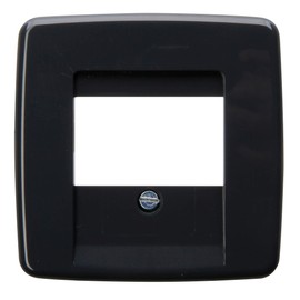 Kopp UAE Cover for UAE Junction Box and Data Socket with Angled Outlet, Suitable for 1-2 Connections with Mounting Screw M2.5 x 12 mm, Rivo Anthracite, 339515082