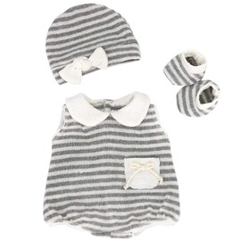 ZWOOS Doll Clothes for New Born Baby Doll, Cute Cotton Outfit with Hat and Socks for Dolls 35-43cm