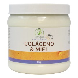 Crema facial colágeno y miel 1 kg | FPS, piel más joven día/noche todo tipo de piel