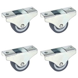 Dörner + Helmer Furniture Fixed Castors, Set of 4, 38 mm x 18 mm, 135 kg Load Capacity, Small, TPE Wheel, Directional Fixed