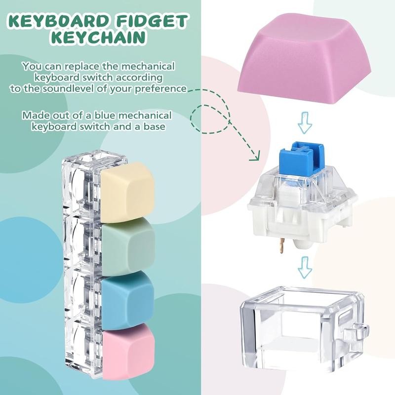6-Pack Keyboard Fidgets: Adult Stress Relief & Time-Passing Toys -