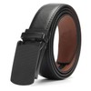 Men's Belt Automatic Sliding Buckle Belts Leather Sliding Ratchet Belt