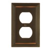 AMERELLE 84DVB Steps Single Duplex Cast Metal Wallplate in Aged