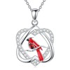 EUSJ Cardinal Pendant Necklace for Women 925 Sterling Silver Colored