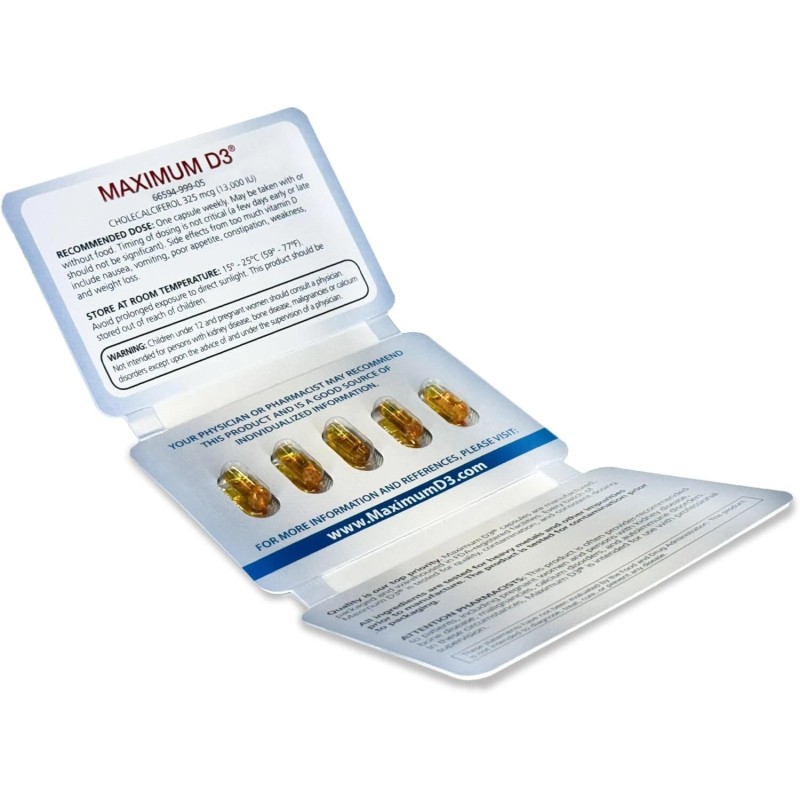 Maximum D3 13,000 IU, 5 Capsules Total (5-Week Supply) [Packaging