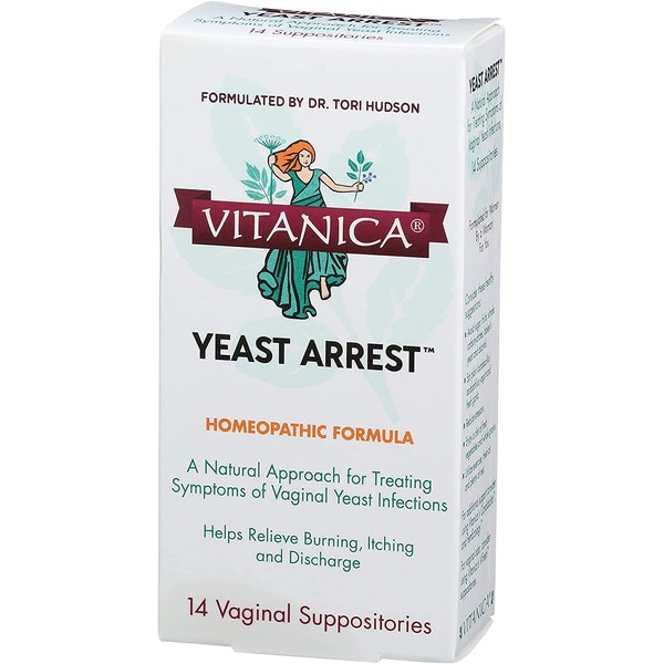Vitanica Yeast Arrest, Homeopathic Vaginal Suppositories, 14 Count