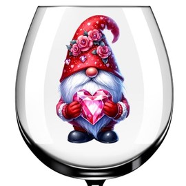 x12 Gnome Valentine's Day Glass Vinyl Decal Stickers Colour am136