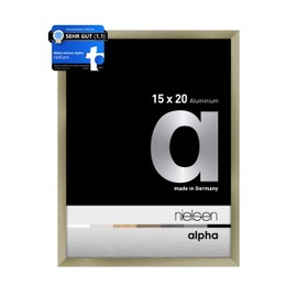 nielsen Alpha Picture Frame, 15 x 20 cm, Aluminium, Matte Stainless Steel, Photo Frame for Standing and Hanging in Portrait and Landscape Format, Real Glass, Alpha