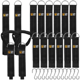 Hanging Extension Cord Holder - Handle Wrap Straps with S Hooks 16Pack 13" 22" 35" Heavy Duty Garage Organizer Tool Hangers - Garden Hose Power Electrical Cable Rope RV Shed Storage and Organization