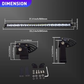 Willpower 31 Inch 150W Single Row Led Light Bar Spot Beam Slim Led Offroad Driving Lights Fog Work Lamps for Truck Boat Tractor ATV SUV 4WD 4x4 Car Golf Cart