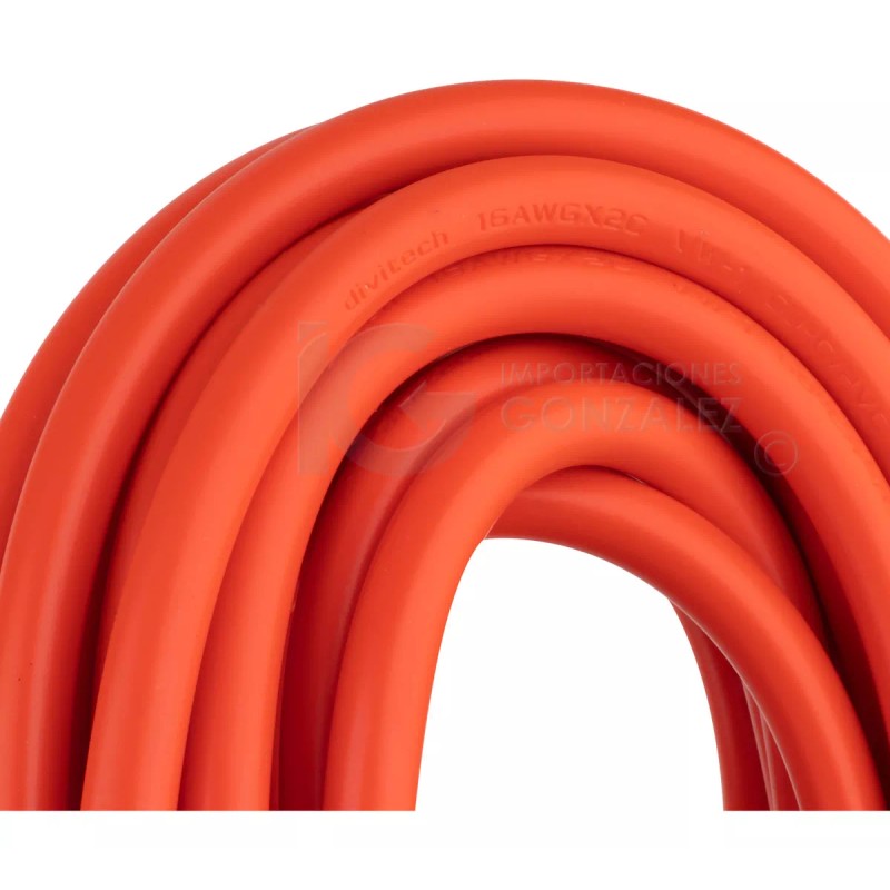 Divitech® Extensión Eléctrica Uso Rudo Multicontacto 5 Metros Cable De