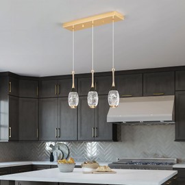 BBLLWJ Modern Black Gold Pendant Light Dimmable LED Ceiling Light Fixtures Mini Teardrop Crystal Pendant Lighting for Kitchen Island Bedroom Hallway Entryway (3 Light)