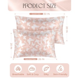 Miss Adola 2 Pack Mulberry Silk Pillowcase for Hair and Skin - Standard Size 26 x 20 Inches with Hidden Zipper PK Butterfly 19 Momme Soft Sleeping Silk Pillow Case for Women, Moms