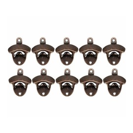 10 Pcs Wall Mount Bottle Opener Vintage Style Rustic Strong Durable Metal Beer Cap Opener for Bar Restaurant Home