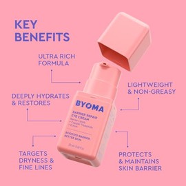 BYOMA Barrier Repair Eye Cream - Crema hidratante para ojos que aumenta la firmeza + elasticidad - Fortalece la barrera de la piel - 0.67 onzas líquid