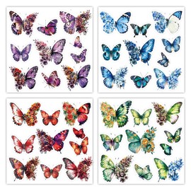 160 Pcs Butterfly & Flower Stickers - Self-Adhesive Transparent Scrapbook Supplies for Classroom Decor, Spring Party, Wall Decals, Home & Office Decor