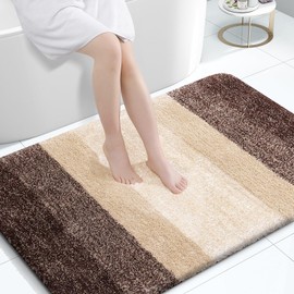 OLANLY OLANLY Bathroom Rugs Mat 44x32, Extra Soft Absorbent Microfiber Bath Rugs, Rubber Backing, Quick Dry, Machine Washable Bath Mats for Bathroom Floor, Tub, Shower and Home Decor Accessories, Brown
