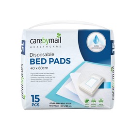 Disposable Incontinence Bed Pads | 40 x 60 cm | Packs of 15 | CarebyMail Healthcare (1 Pack of 15)