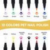 Quick-Dry Dog Nail Polish Pens - 12 Safe Colors for