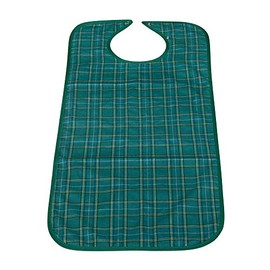 Behrend PVC Terrycloth Bib Velcro ESS Apron, 45x90 cm, Green Check