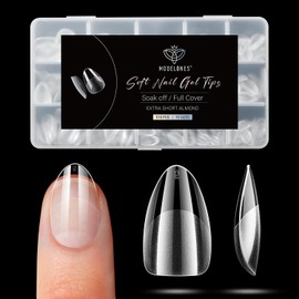 Modelones Nail Tips, Pre-shaped Full Cover Fake Nails Soft Gel Acrylic Nail Extension False Nail Kit 510PCS 15Sizes, Set 14