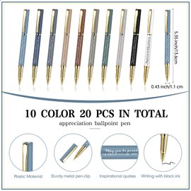 PerKoop 20 Sets Thank You Gifts Inspirational Ballpoint Pens with Gift Boxes Motivational Quote Pen Bulk Appreciation Gifts for Employee Team Teacher Coworker Nurse Gifts(Modern Colors,May You)