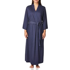 Natori Women's Shangri-la Robe Bathrobe, Heather Night Blue