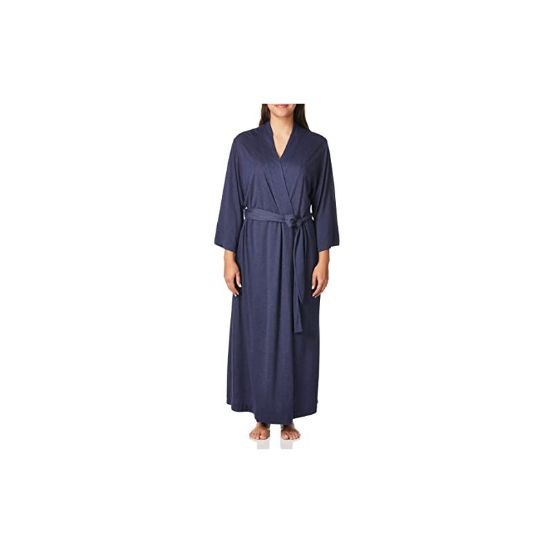 Natori Women's Shangri-la Robe Bathrobe, Heather Night Blue