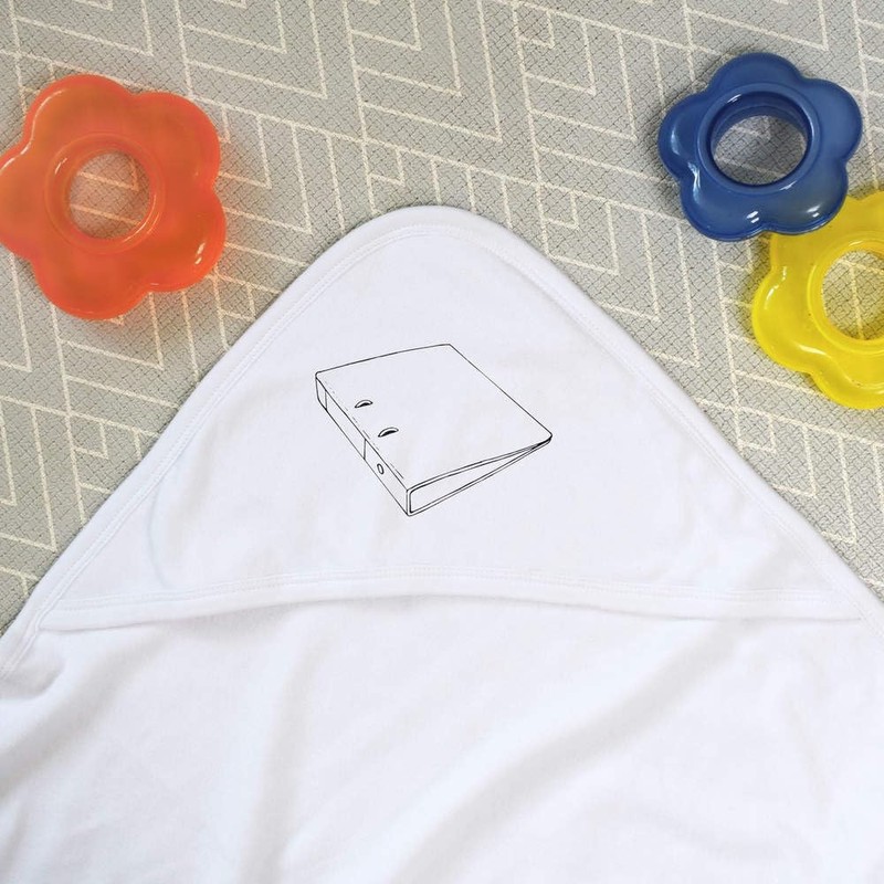 Azeeda 'Single Ring Binder' Baby Hooded Towel (HT00035073)