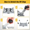 Nilight RV Step Stool Aluminum Folding Platform Steps 19x14.5 RV