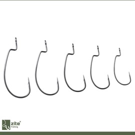 Zite Fishing Quality Offset Hook Set - 30 Pieces High Carbon Steel Fishing Hooks #2-3/0 for Jigs, Creature Baits, Rubber Fish - Fishing Box Included - Perch, Pike & Zander Finesse Fishing Hooks