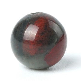 100Pcs Natural Stone Beads 6mm African Blood Stone Round Loose Gemstone Energy Healing Beads Hole Size 1mm DIY Smooth Beads for Bracelet Necklace Earrings Jewelry Making
