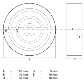 BGS 72110 Rubber Pad for Trolley Jack Diameter 105 mm