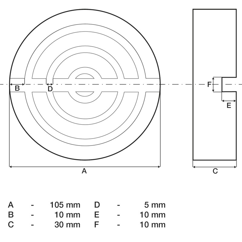 BGS 72110 Rubber Pad for Trolley Jack Diameter 105 mm