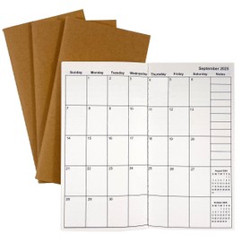 Travelers Notebook Inserts Jan 2025 - Jun 2026, Travelers Notebook Calendar, Weekly and Monthly Planner, Regular Size TN Journal, 8.3 x 4.3 inches, Set of 3