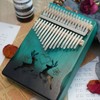 Finger Thumb Piano 17 Keys Exquisite Engraved Pattern Wood Kalimba