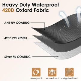 Safipotts Sandbox Cover, Heavy Duty Waterproof Sand Box Cover, Suitable Use as Kids' Outdoor Square Sandbox Lid (Black, 60" X 60" X 7.8"), Only Cover