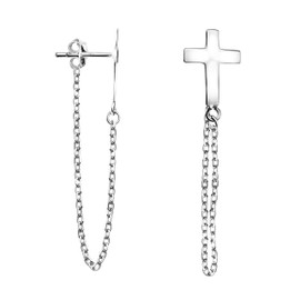 SOFIA MILANI - Women's Earrings 925 Silver - Earrings as Cross - 20820, Sterling Silver, No Gemstone