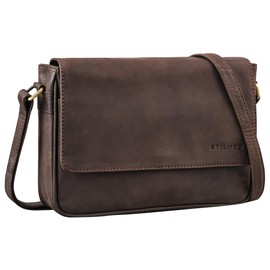 STILORD 'Ruth' Women's Shoulder Bag Leather Shoulder Bag Vintage Leather Crossbody for Going Out Classic Evening Bag Party Bag Leisure Bag Leather, Nutmeg - Brown