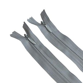 Seeking ROAM Invisible Zippers, Nylon Coil, 3, 2 Pieces (Light Grey, 22")