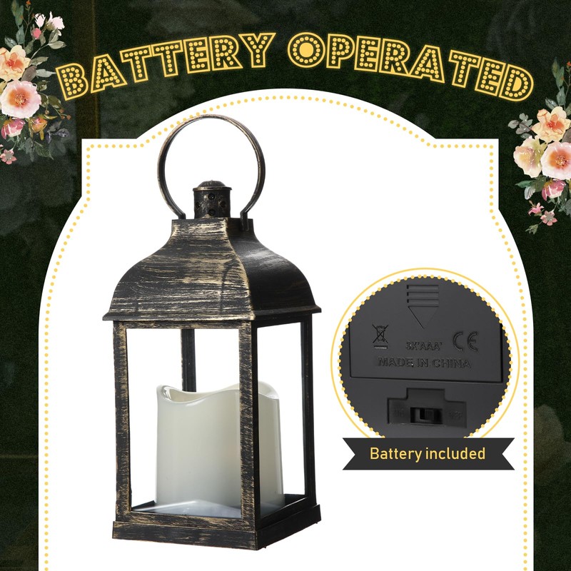 Kittmip 8 Pcs 10 Inch Bronze Decorative Candle Lantern Bulk