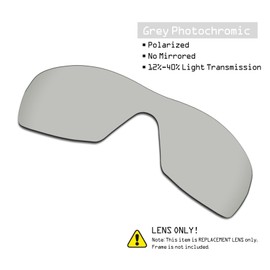 SmartVLT Men's Grey Photochromic Replacement Lenses for Oakley Dart Sunglass