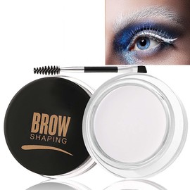 Bold and Beautiful: Black Waterproof Eyebrow Pomade with Brush - Smudgeproof, Quick Dry, Non-Greasy and Lightweight Eyebrow Gel Soap for Perfect 3D Brows(06# WHITE)