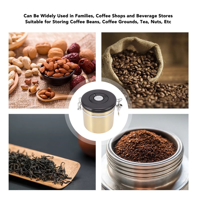 Sealed Sealed Coffee Canister 304 Stainless Steel Coffee Storage Tank
