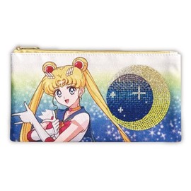 Kei Company BS-KFP-SS Sailor Moon Glitter Flat Pouch, Super Sailor Moon, H 3.9 x W 7.5 x D 0.2 inches (100 x 190 x 5 mm)