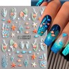 6 Sheets Ocean Nail Stickers for Nail Art Summer Starfish